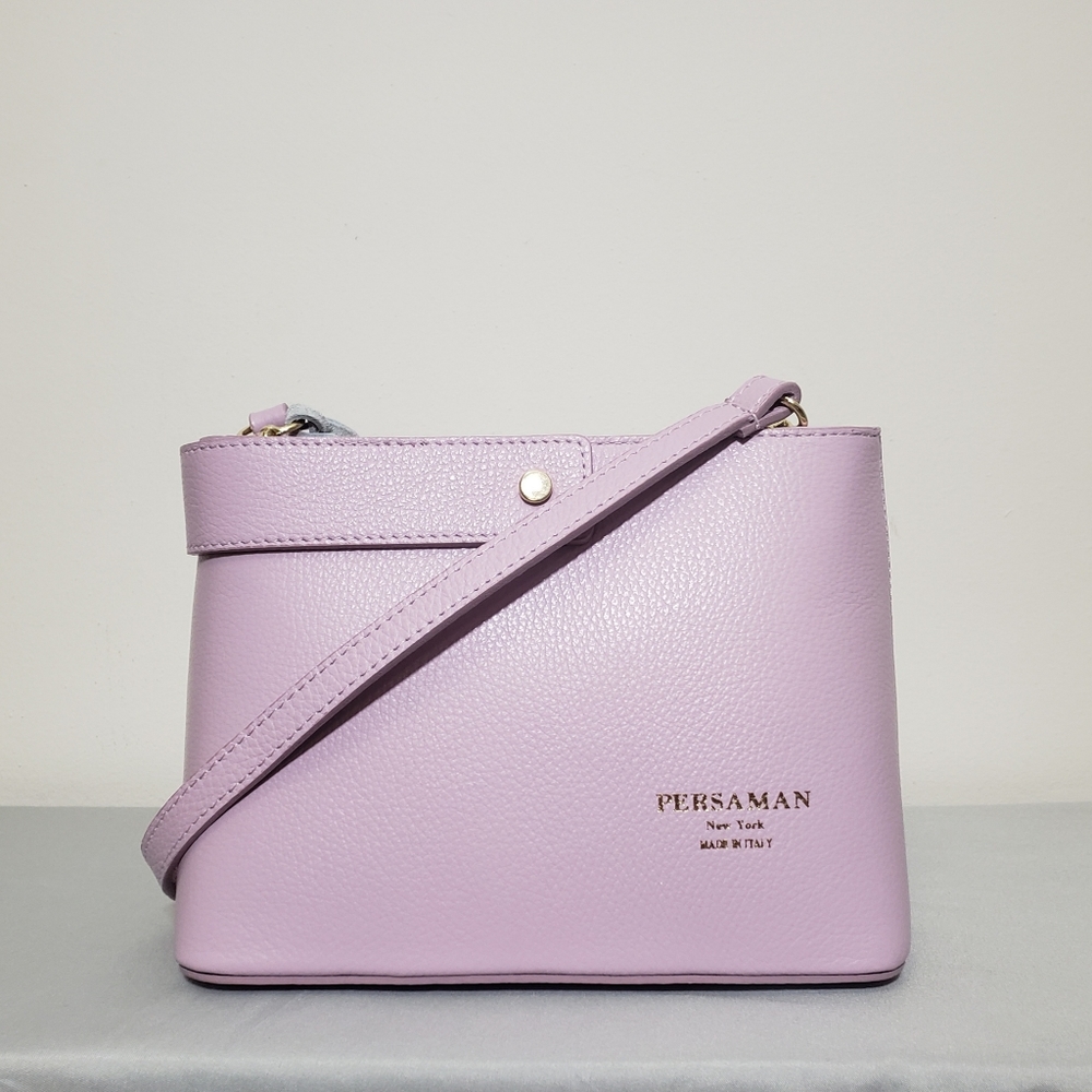 NWT!! PERSAMAN LILAC CONVERTIBLE LEATHER SATCHEL